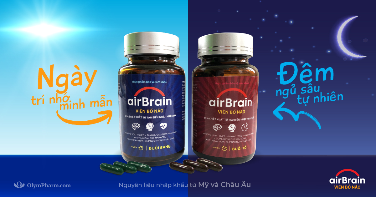 Viên bổ não airBrain - Ngày trí nhớ minh mẫn, Đêm ngủ sâu tự nhiên